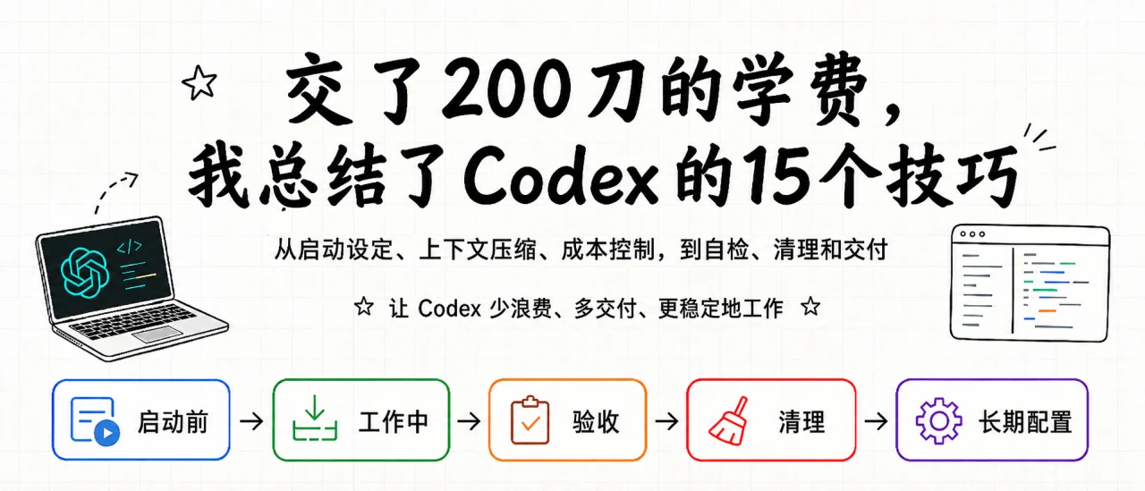 交了200刀的学费，我总结了Codex的15个技巧